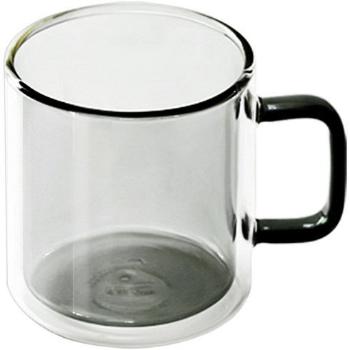칼딘 더블월 컬러풀 머그 유리컵 400ml, 그레이, 1개