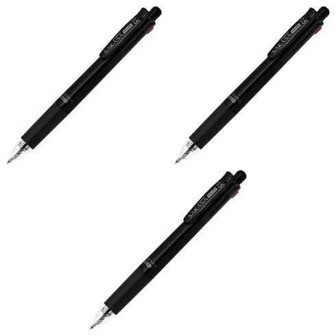 제브라 볼샤 사라사 4+1 J4SA11 볼펜 0.5mm + 샤프 0.5mm, 블랙, 3개