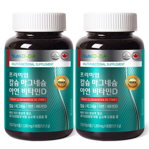 뉴트리디데이 프리미엄 칼슘 마그네슘 아연 비타민D, 90정, 2개