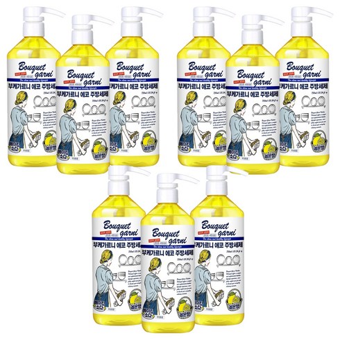 부케가르니 에코 1종 주방세제 레몬향, 750ml, 9개
