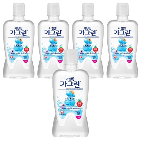 가그린 어린이용 구강세정제 딸기향, 380ml, 5개