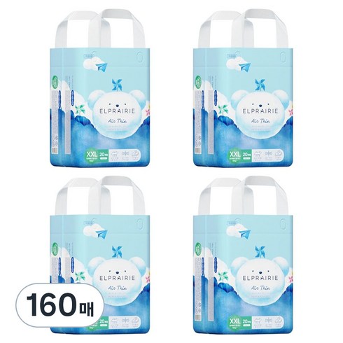 엘프레리 에어씬 팬티형 기저귀, 160매, 점보형(2XL)