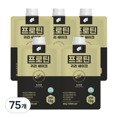 논앤밭위드 프로틴 귀리쉐이크 녹차맛, 30g, 75개