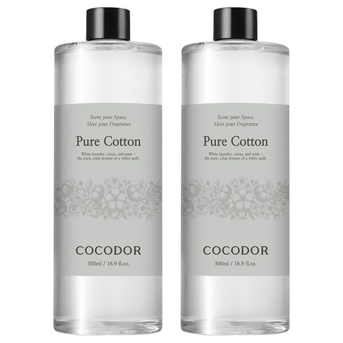 코코도르 디퓨저 리필, 퓨어코튼, 500ml, 2개