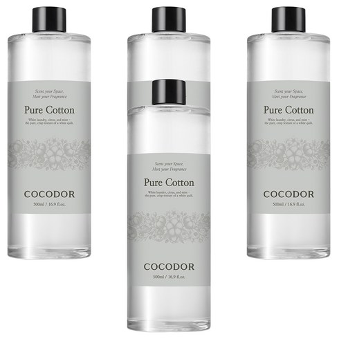 코코도르 디퓨저 리필, 퓨어코튼, 500ml, 4개