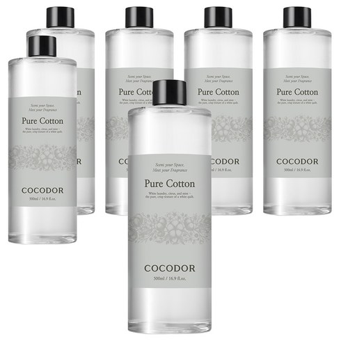 코코도르 디퓨저 리필, 퓨어코튼, 500ml, 6개