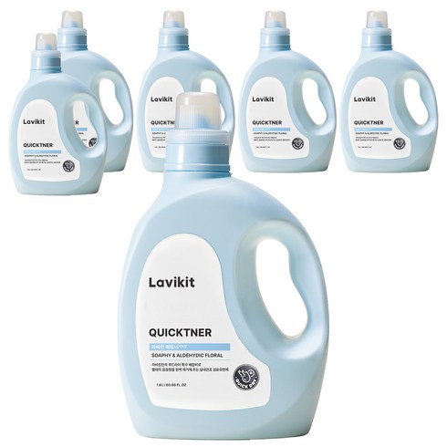 라비킷 퀵트너 섬유유연제 비누향 본품, 1.8L, 6개