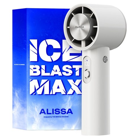 알리사 100단 ICE BLAST MAX 무선 급속 냉각 핸디 휴대용 선풍기, 화이트, APF02