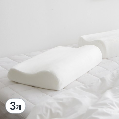 코멧 홈 극세사 3D 메모리폼 베개, 아이보리, 3개