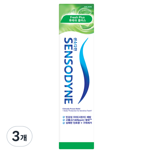 센소다인 후레쉬 플러스 치약, 100g, 1개입, 3개