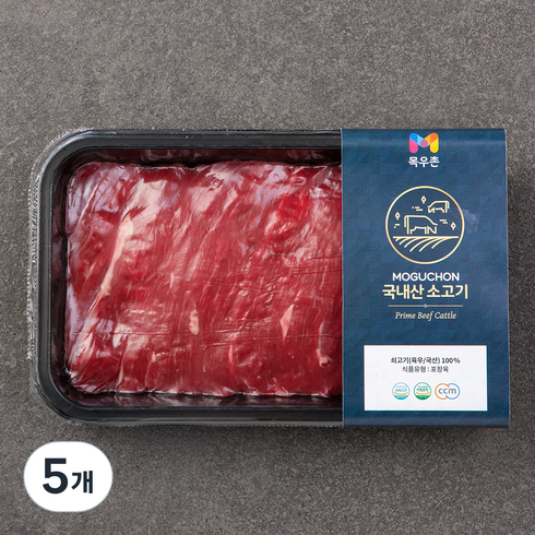 목우촌 국내산 소고기 양지 미절단 국거리용 (냉장), 300g, 5개
