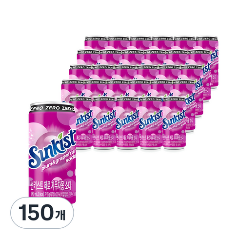 썬키스트 제로 자두자몽 소다, 190ml, 150개