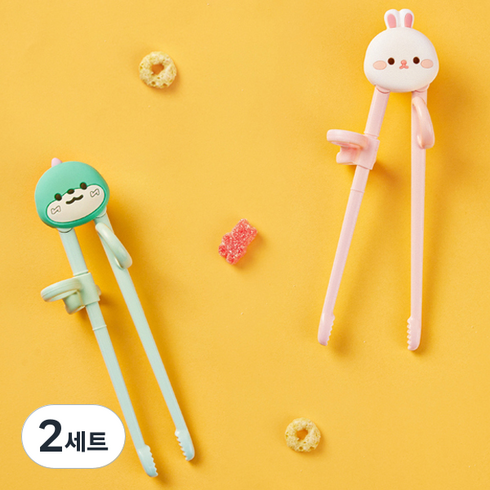 에디슨 프렌즈 아이 맞춤 젓가락 2종 세트 오른손용, 래니 + 에디노, 2세트