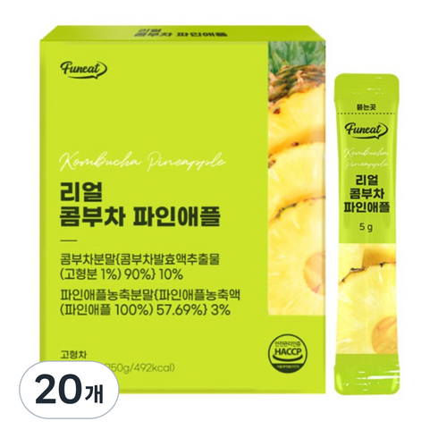 퍼니트 리얼 콤부차 파인애플맛, 5g, 30개입, 20개