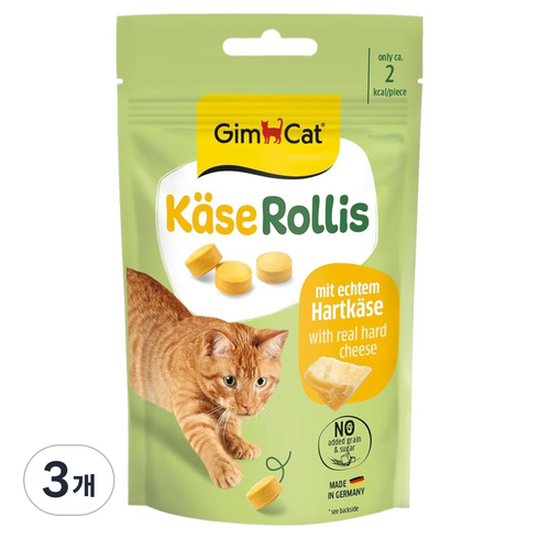 짐캣 고양이 치즈 롤리스, 3개, 40g, 치즈맛