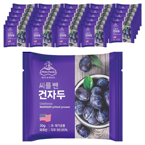넛츠팜 씨를 뺀 건자두, 30g, 60개