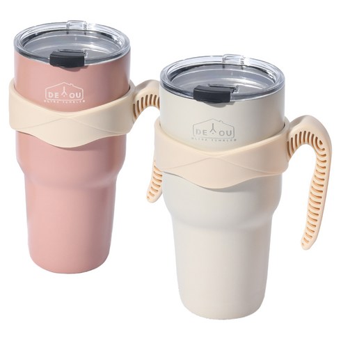 디유 울트라 텀블러, 핑크 + 아이보리, 900ml, 2세트