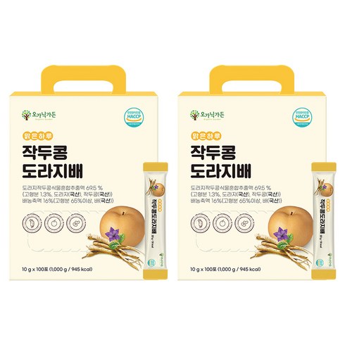 오가닉가든 맑은하루 작두콩 도라지배 스틱 100p, 1kg, 2박스
