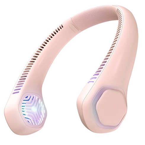 구스페리 아이스팩 휴대용 넥밴드 선풍기 대용량 배터리, Type-C 3.0, 핑크
