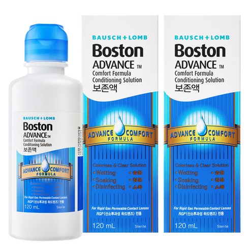 보스톤 어드밴스 컴포트 포뮬라 콘디쇼닝 솔루션 렌즈 보존액, 120ml, 2개