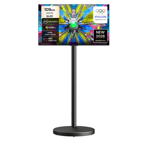 아이팔콘 4K QLED TV + TCL 이동식 TV 스탠드 세트, 43U65A Pro, 고객직접설치, 스탠드형, 109cm(43인치)
