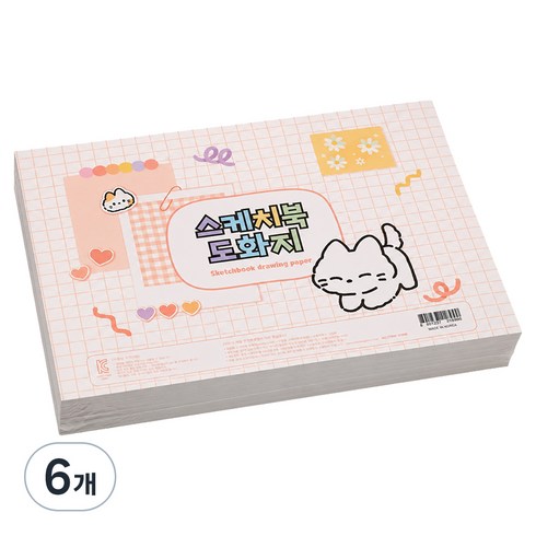 모닝글로리 스케치북 도화지 B, 8절, 6개, 125매