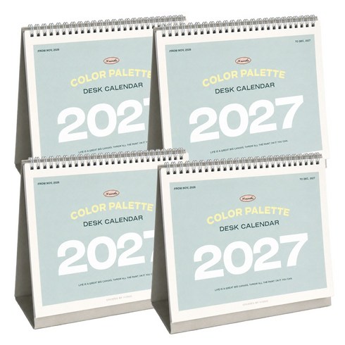 아이코닉 2027 팔레트 데스크 캘린더 탁상 달력 스케줄러, 혼합색상, 4개