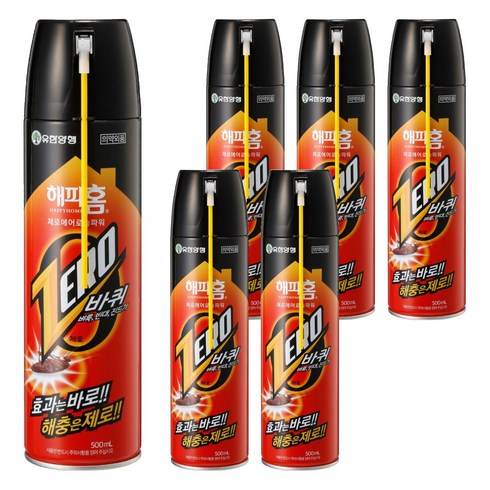 해피홈 제로 에어로솔 파워 살충제 바퀴용, 500ml, 6개