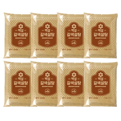 백설 갈색설탕, 1kg, 8개