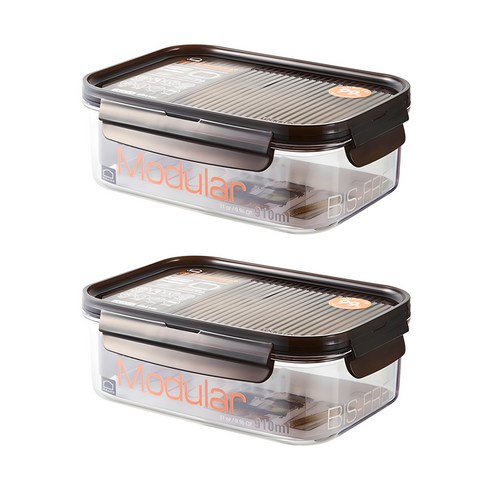 락앤락 비스프리 모듈러 직사각 밀폐용기, 2개, 910ml