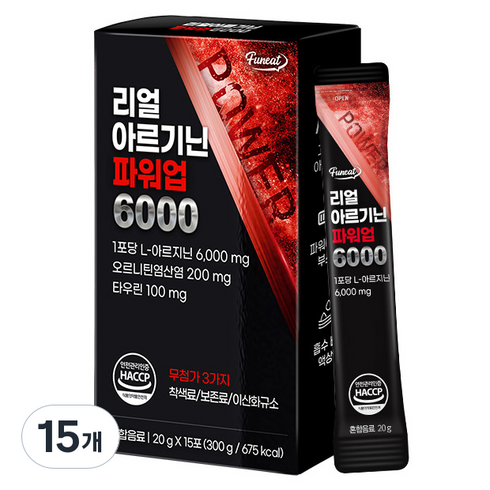퍼니트 리얼 아르기닌 파워업 6000 15포, 300g, 15개