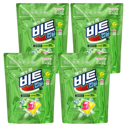 비트 캡슐 실내건조 캡슐세제 그린 플로럴향, 42개입, 4개