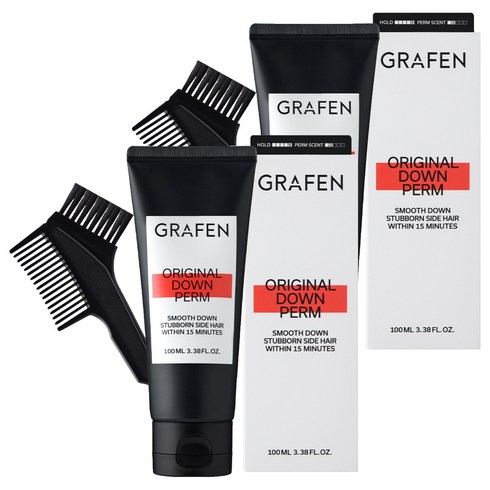 그라펜 오리지널 남성용 다운펌 파마약 모든모발용, 100ml, 2개
