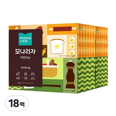 모나리자 키친티슈 150매, 72개