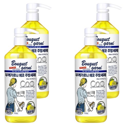 부케가르니 에코 주방세제 레몬향, 750ml, 4개