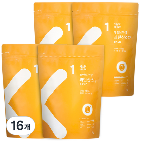 레인보우샵 과탄산소다 베이직, 1kg, 16개