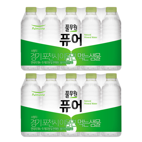 풀무원 퓨어 무라벨 생수, 330ml, 40개