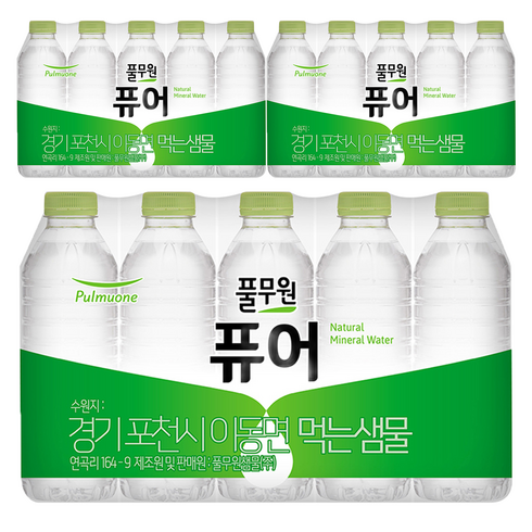 풀무원 퓨어 무라벨 생수, 330ml, 60개
