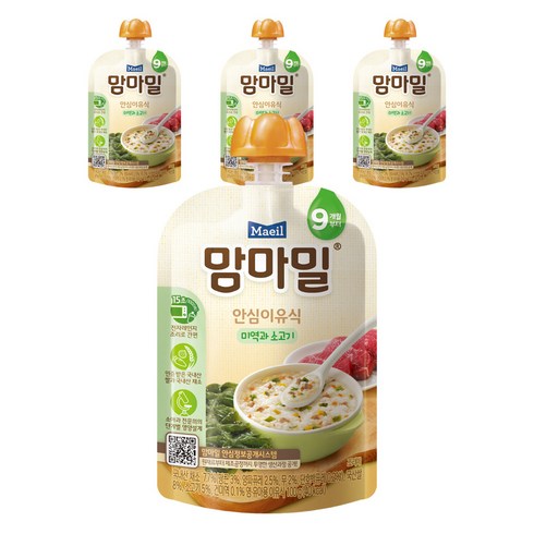 맘마밀 안심이유식 레토르트 9개월부터, 미역과소고기, 100g, 4개