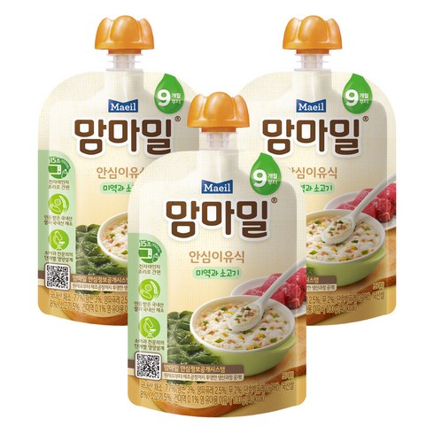 매일유업 맘마밀 매일 안심이유식 레토르트 9개월부터, 100g, 3개