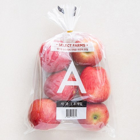 셀렉트팜 A사과, 1.5kg(중과, 6~7입/봉), 1개