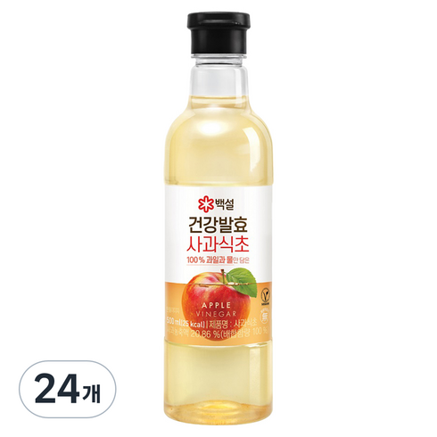 백설 건강 발효 사과식초, 500ml, 24개