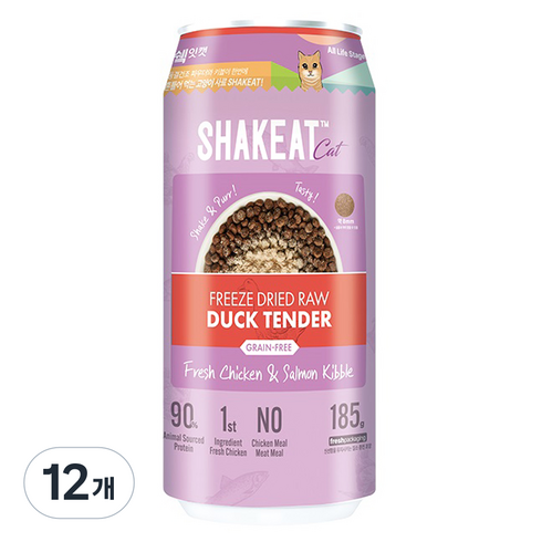 쉨잇 전연령 캣 동결건조 사료, 오리, 185g, 12개