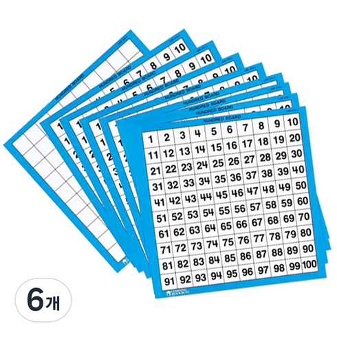 에듀카 1-100 수배열판, 6개, 블루