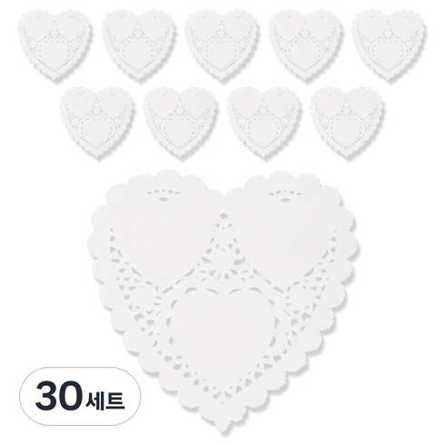 리빙다 도일리 하트 페이퍼 10cm 100p, 30세트