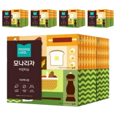 모나리자 천연펄프 키친티슈, 150매, 20개