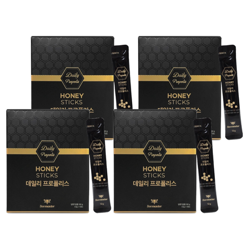 비마스터 데일리 프로폴리스 꿀스틱 15p, 4개, 180g