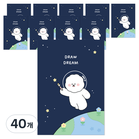 도나와 친구들 홀로그램 엽서 9 x 13 cm, 도나 꿈을 그려봐, 하얀색(봉투), 40개