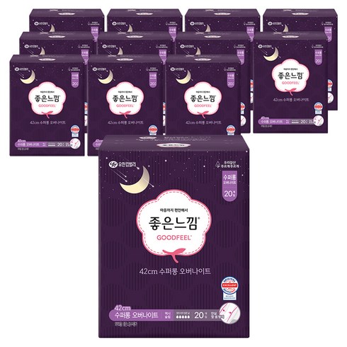 좋은느낌 오리지널 생리대 날개형, 슈퍼롱, 20개입, 12개