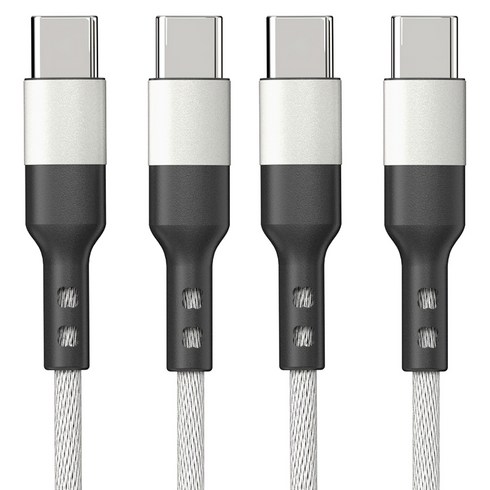 구스페리 단선방지 C타입 to C PD 초고속 충전케이블 60W, 2m, 화이트, 2개
